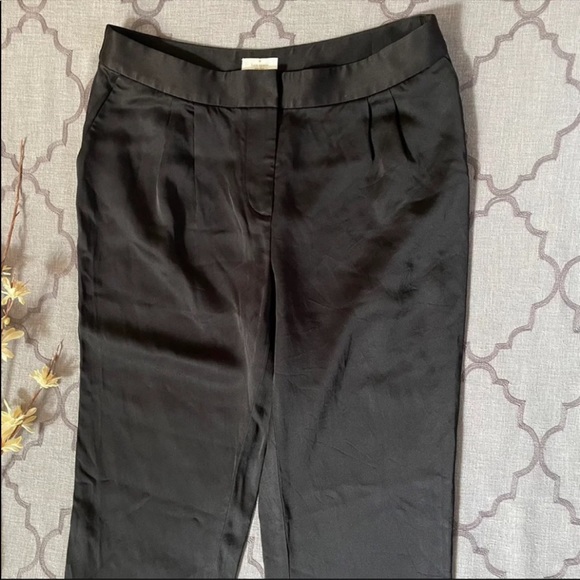 ♠️Kate Spade♠️Uber-Chic Black Cinch Bottom Tuxedo Style Satin Jogger Pants - Picture 11 of 12